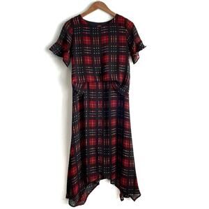 Sailer plaid dress Bangladesh clothing brand loose fitting flowy style sz Small